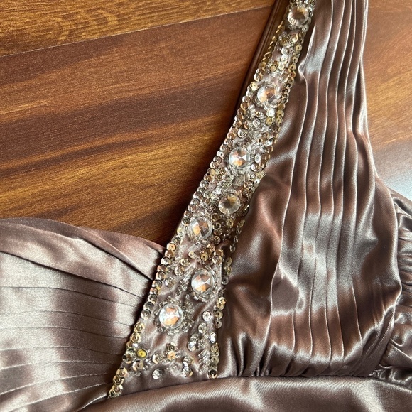 HAILEY LOGAN by ADRIANNA PAPELL Y2K One Shoulder Ruched Mini Dress Size XS - Picture 6 of 8